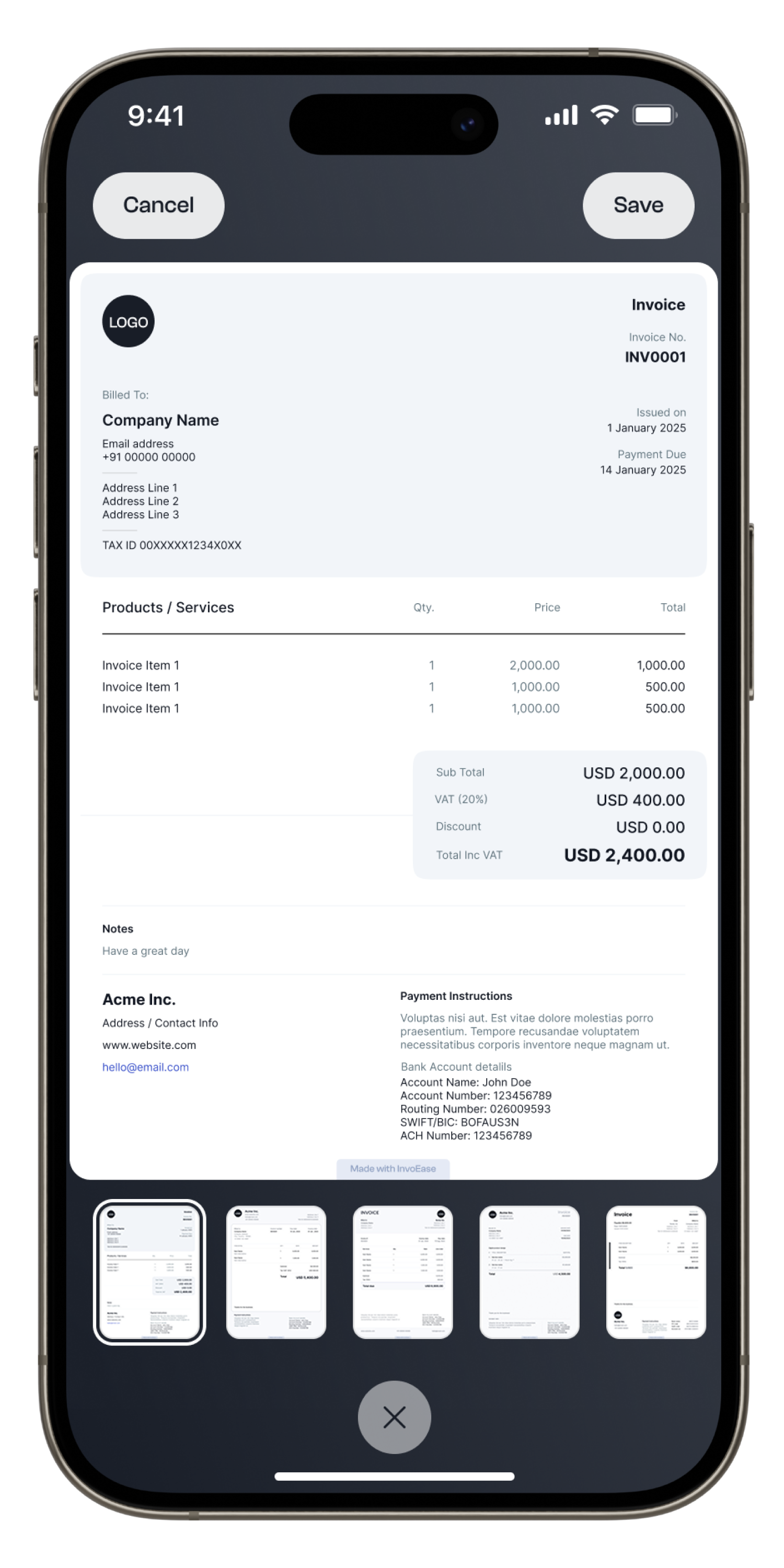 App screenshot - Profile